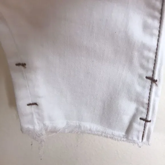 One teaspoon Hoodlums mid waist stretched fitted bow leg white jeans size 27 - Picture 7 of 13